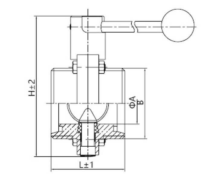 Sanitary Manual Thread Butterfly Valve